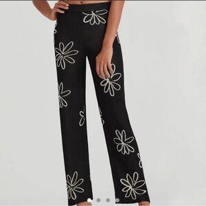 Paloma Wool Daisy Wide-Legged Black & White Pants, Size S